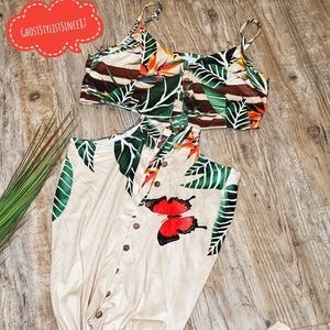 NWOT Sexy Spaghetti Strap Tropical Dress/Sundress